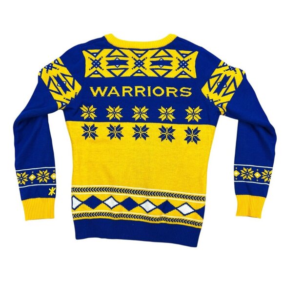 Golden State Warriors Ugly Xmas Sweater  Knit Plaid Retro Big Logo XL - Picture 2 of 11